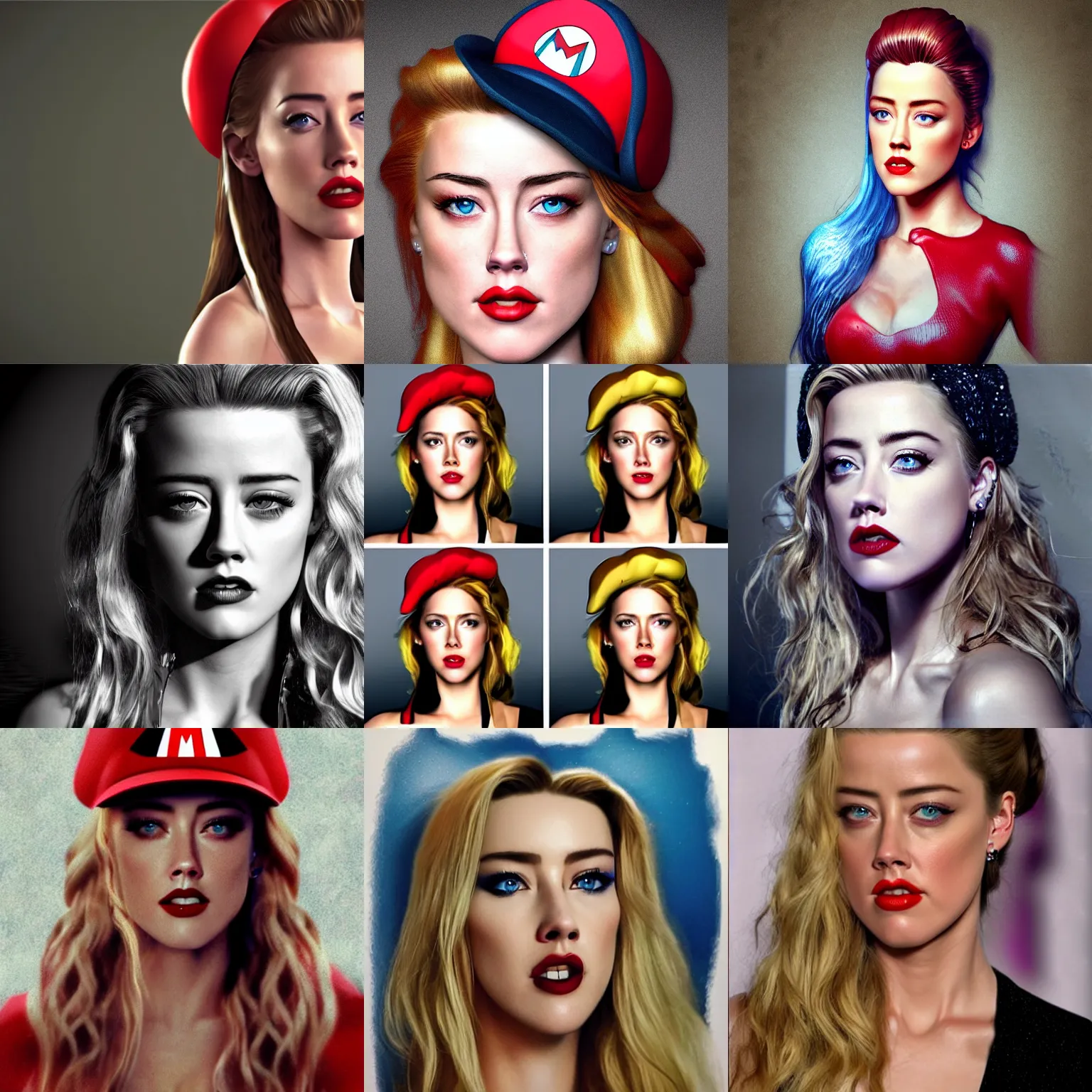 Prompt: epic amber heard as mario, photo - realism, 3 d