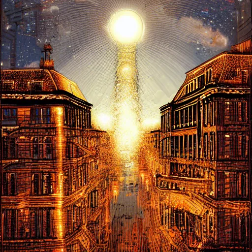 Image similar to city of light, digital art