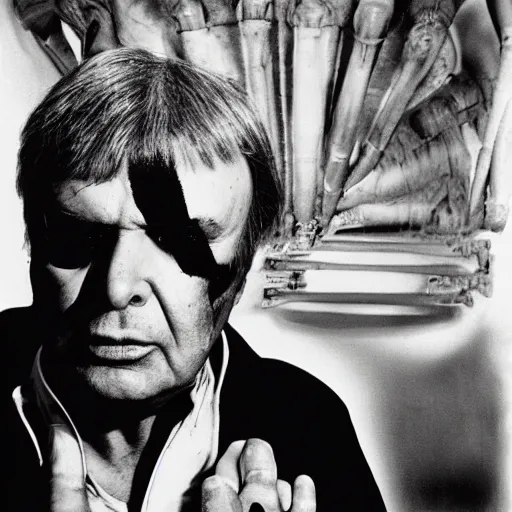 Image similar to giger, photo by helmut newton