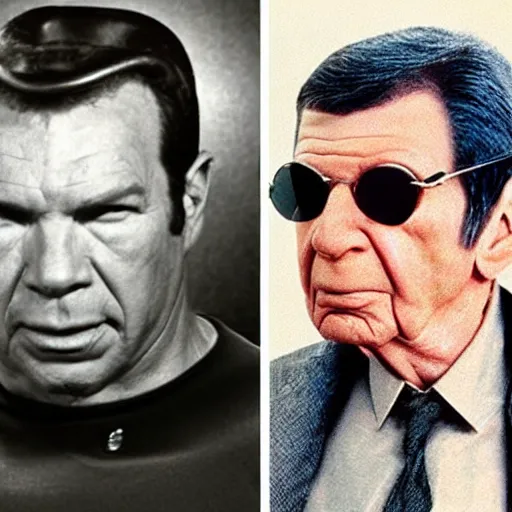 Image similar to photo of a person who looks like a mixture between william shatner and leonard nimoy