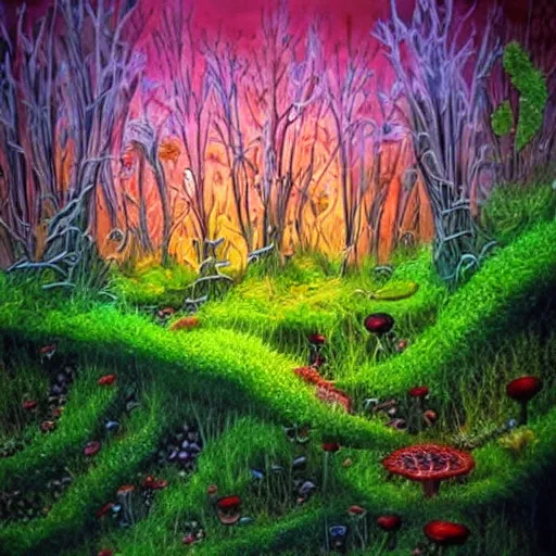 Image similar to beautiful fungal landscape