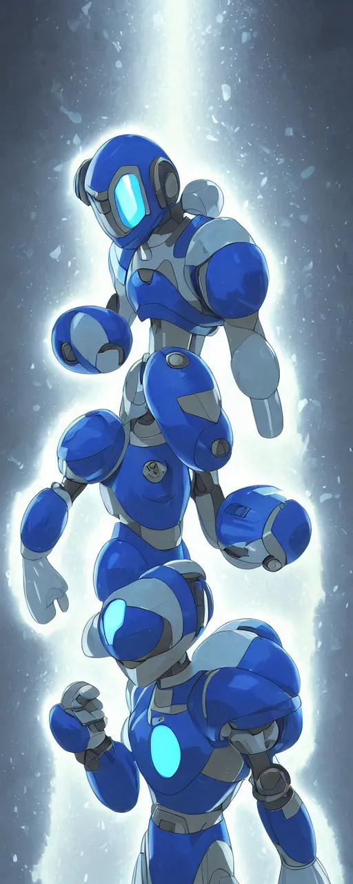 Image similar to perfectly detailed megaman!! blessed by nature with ever - increasing physical mental perfection, symmetrical! intricate, sensual features, highly detailed, biblical divine holy perfection!! digital painting, artstation, concept art, smooth, sharp focus, illustration, art by artgerm and greg rutkowski and alphonse mucha