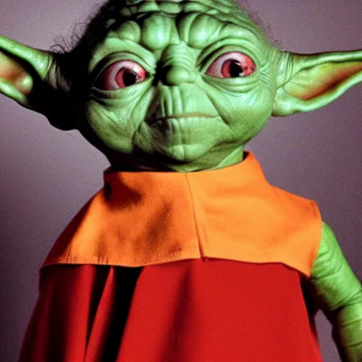 Prompt: Yoda wearing a skirt