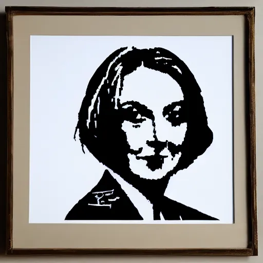 Image similar to individual furry liz truss silk screen portrait banksy style