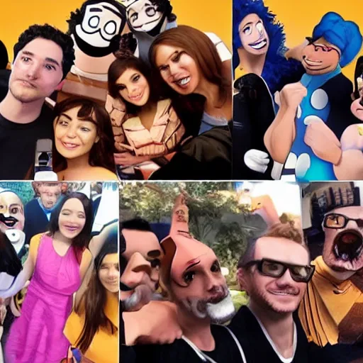 Image similar to Cartoon Network cast making selfie