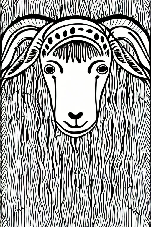 Image similar to minimalist boho style art of a sheep, illustration, vector art