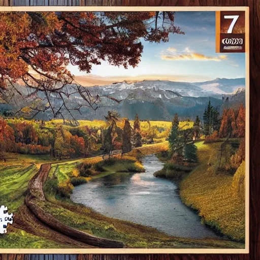 Image similar to a jigsaw puzzle made from wood, 1000 pieces, beautiful photography