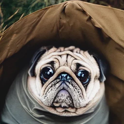 Image similar to a Tardigrade Pug Hybrid, A tardigrade that looks like a pug, afternoon hangout, good times photograph, candid