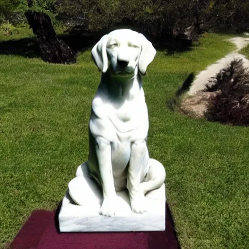 Image similar to marble statue of a dog