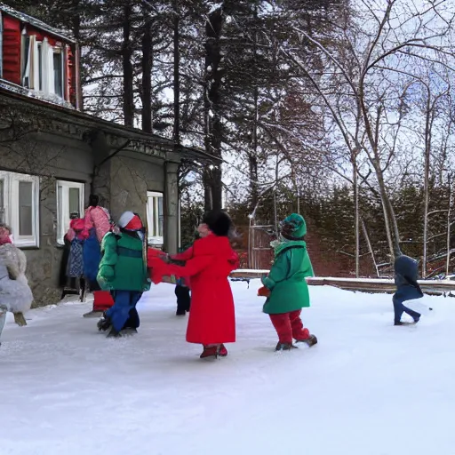 Prompt: norwegian school outside