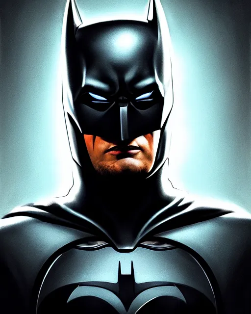 Image similar to portrait of sci - fi futuristic batman in the darkness, ultra realistic, epic, highly detailed, hd, sharp focus, cinematic lighting, realistic, photorealistic, vivid colors, dreary, morose, matt painting, digital art, non blurry, sharp, artstation, concept art, smooth, illustration