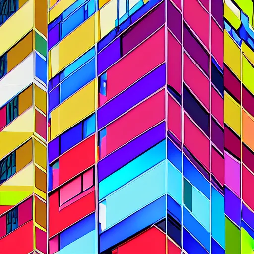 Prompt: new york city building abstract geometric colorful render 🛰