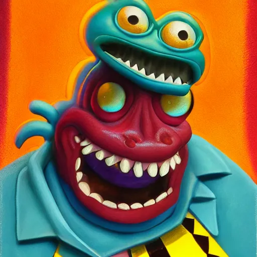 Prompt: an ultra fine detailed painting of an aaahh!!! real monsters taxi driver by james gurney, featured on zbrush central, sots art, behance hd, reimagined by industrial light and magic h 7 0 4