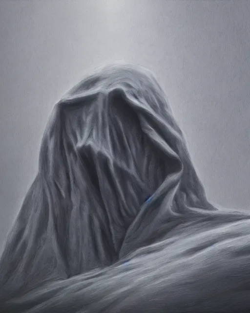 Prompt: Medium shot low angle creepy dementor, thin black hand, highly detailed, sharp focus, digital painting, oil painting, artwork, museum work, by Robert Bateman, by Carl Brenders,