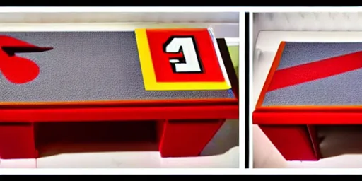 Image similar to Super Mario-themed red table