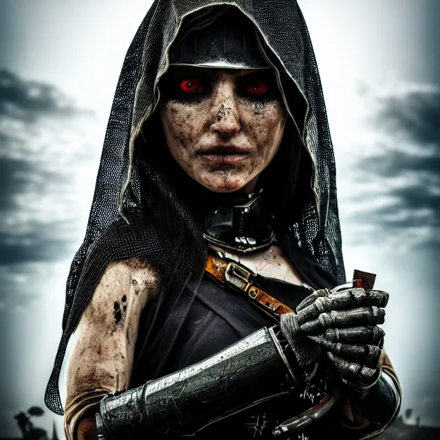 Image similar to photo of acyberpunk nun warrior highly detailed 8 k hdr smooth sharp focus high resolution award - winning photo