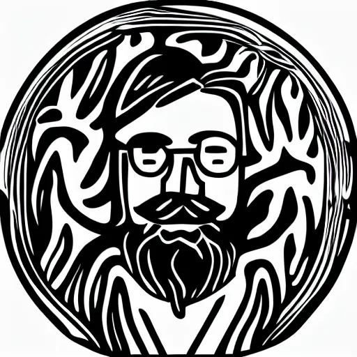 Image similar to bearded man makes bowl on lathe, woodworking, vector art