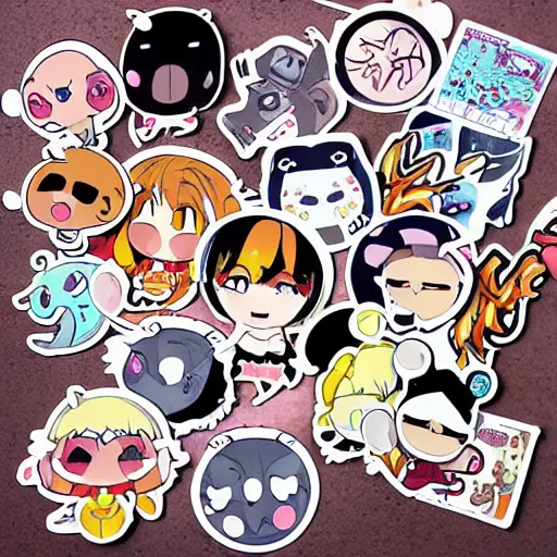 Image similar to kawaii anime sticker, solo,