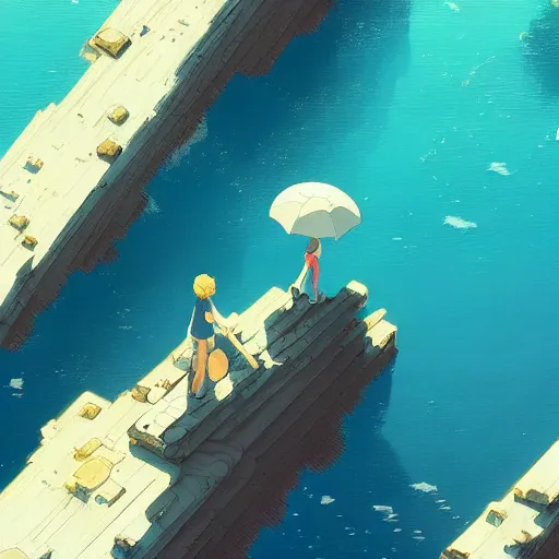 Image similar to no man is an island, entire of itself, every man is a piece of the continent, a part of the main, detailed, cory loftis, james gilleard, atey ghailan, makoto shinkai, goro fujita, studio ghibli, rim light, exquisite lighting, clear focus, very coherent, plain background