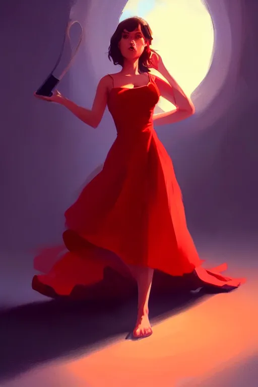 Prompt: dreamy girl character with perfect body in a nice red dress with stunnin makeup, magic vibe, perfect lighting. professional design. great composition, illustration, highly detailed, digital painting, concept art, trending on artstation, by greg rutkowski, by rhads