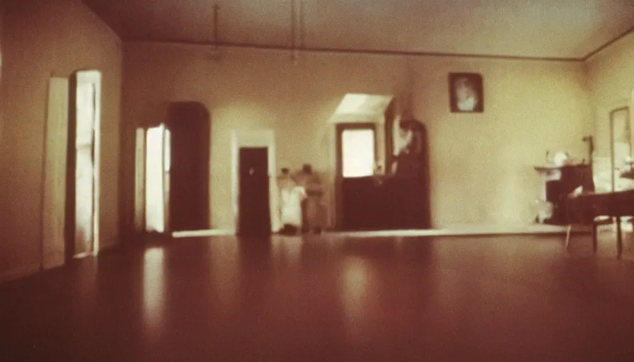 Prompt: 7 0 s film still from a horror movie about an exorcism in an old living room, kodachrome, cinecolor, cinestill, photorealism, cinematic, film grain, film texture, vhs recording
