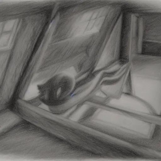 Image similar to crazy, toys in the attic I am crazy, charcoal drawing