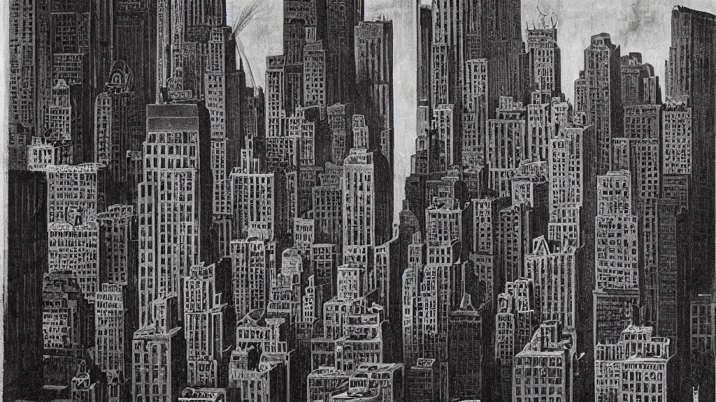 Prompt: new york by h. r. giger
