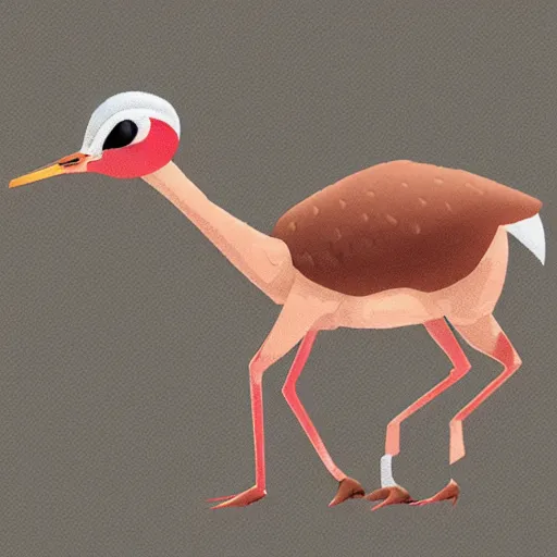 Image similar to ostrich pokemon, design