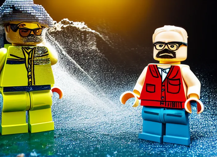 Image similar to product photo still of walter white breaking bad car wash lego playset, 8 k, 1 2 0 mm macro, f 1. 8, studio lighting, key light