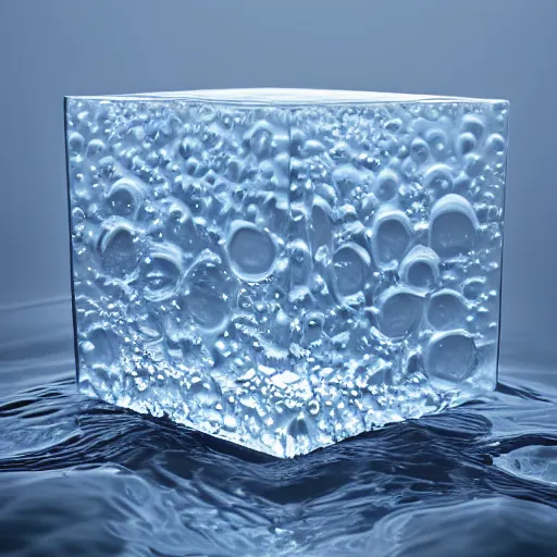 Image similar to a sculpture made of water in the shape of cube, on the ocean water, water manipulation photoshop, cgsociety, cinematic, in the style of johnson tsang, long shot, hyper detailed, hyper realistic, ray tracing, 8 k resolution, sharp focus, realistic water, award winning