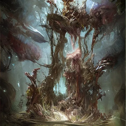 Image similar to ellen jewett, haunted forest, concept art