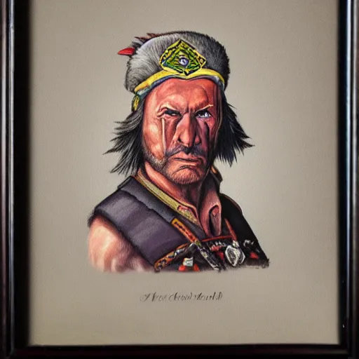 Image similar to a portrait of the chief of clan McCloud.