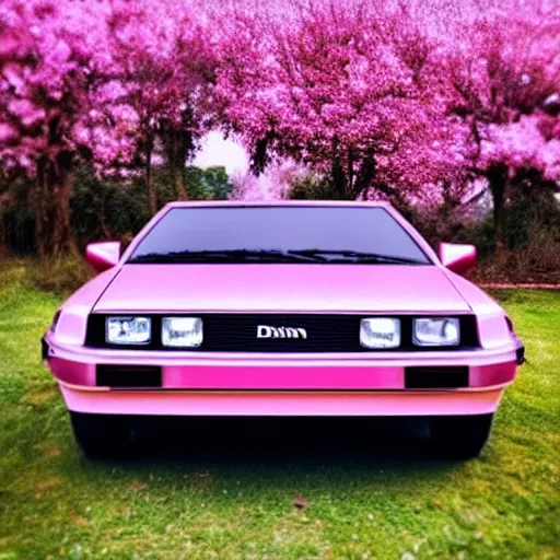 Image similar to “ photo of a pink delorean ”