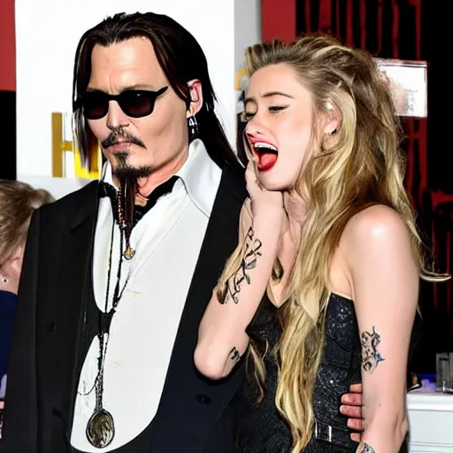 Prompt: Amber Heard yelling and throwing a wine bottle at Johnny Depp