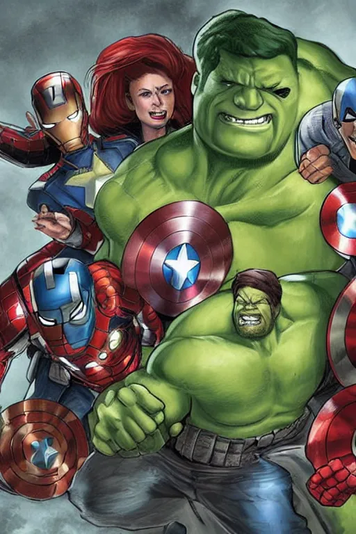 Image similar to marvel avengers trapped in a giant pickle jar, concept art