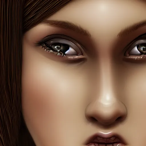 Prompt: beautiful female made of cookie, close up, extremely detailed, 8k, trending on Artstation