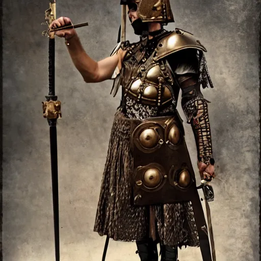 Image similar to steampunk roman warrior s