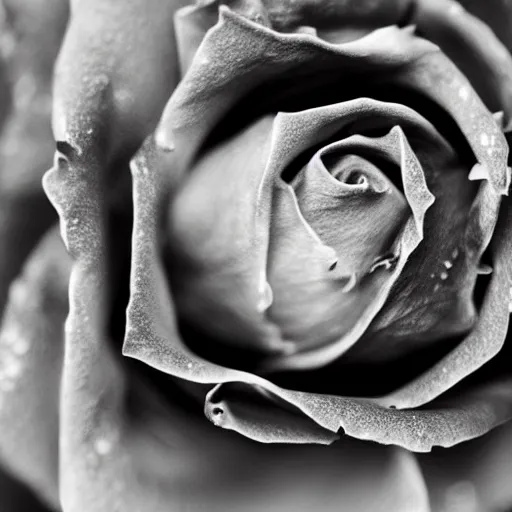 Image similar to award - winning macro of a beautiful black rose made of glowing molten magma