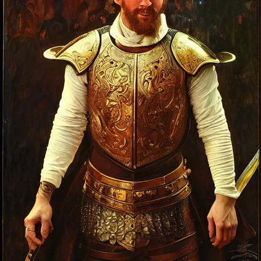 Image similar to attractive lionel messi as attractive king arthur pendragon, natural lighting, high quality, very detailed painting, by gaston bussiere, donato giancola, j. c. leyendecker