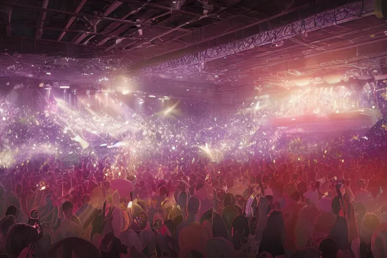 Image similar to the most amazing dream you ever had about japanese girls band idol concert, hyper realistic, ambient lighting, concept art, intricate, hyper detailed, smooth, dynamic volumetric lighting, octane, cinematic