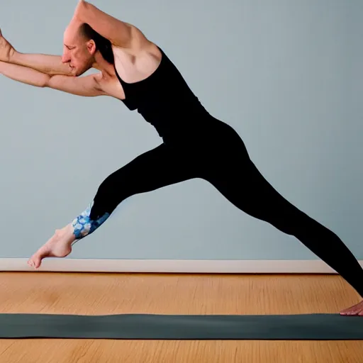 Image similar to portrait of nosferatu doing yoga, sport photography