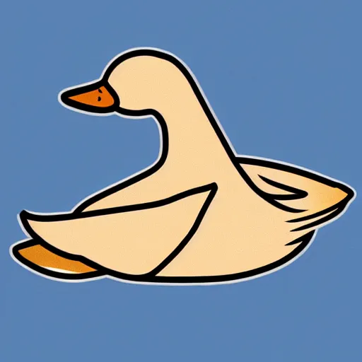 Prompt: goose sticker design, flat illustration