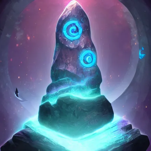 Image similar to magical rock with glowing runes, fantasy digital art, overdetailed art, 4k, hd, trending on artstation