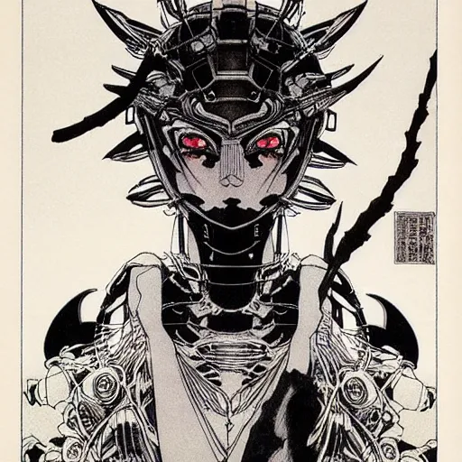 Image similar to prompt : black and white portrait soft light painted by takato yamamoto, human modified by mecha attributes and armor, inspired by ghost in shell anime, smooth face feature, intricate oil painting, high detail, sharp high detail, manga and anime 1 9 8 0