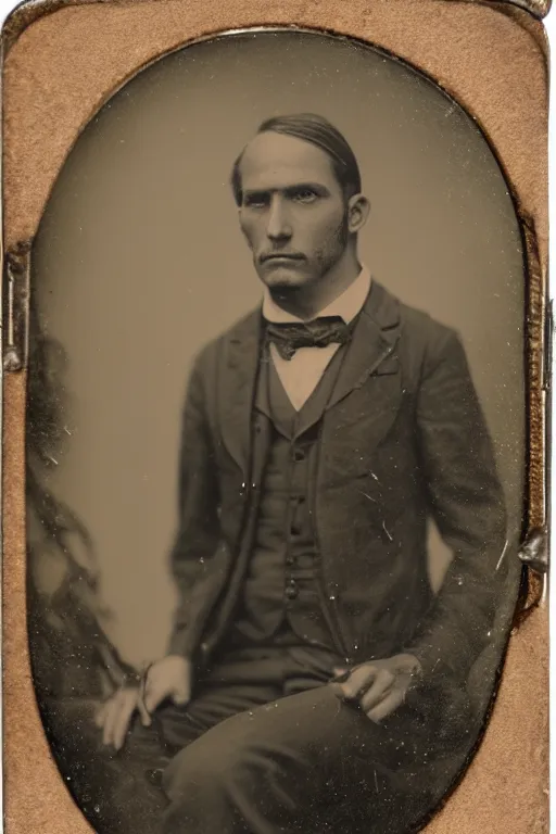 Image similar to a tintype photo portrait of a man with an octopus for a head, highly detailed, 5 0 0 px, sharp focus