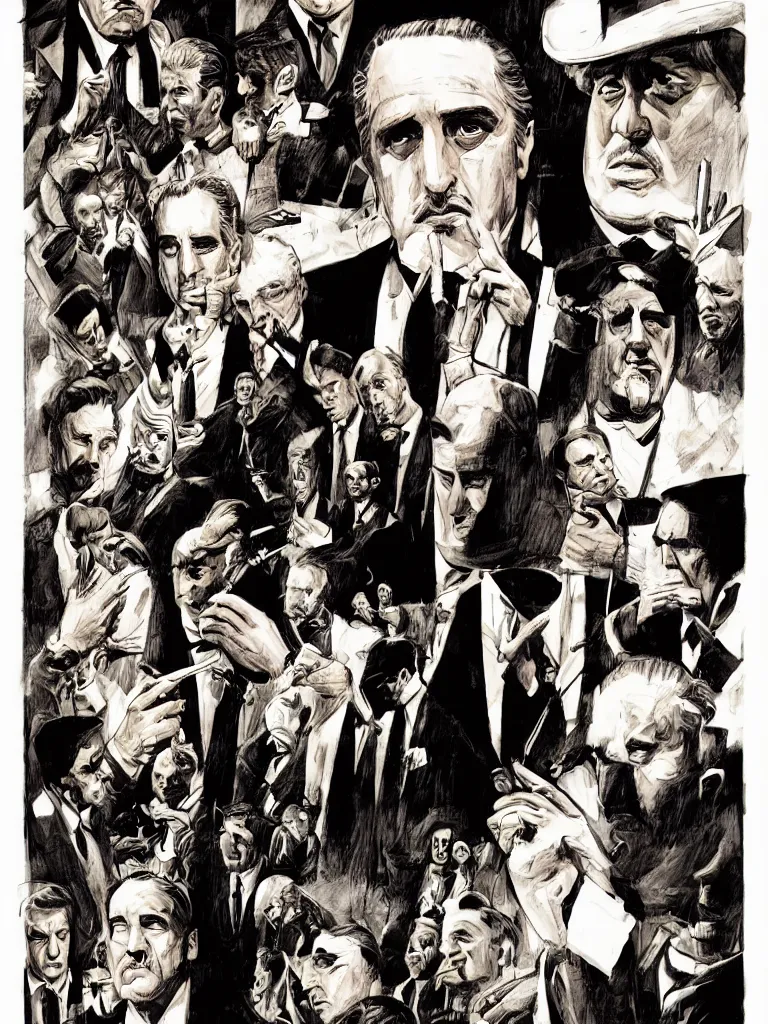 Prompt: Where's the Godfather illustrated by Martin Handford