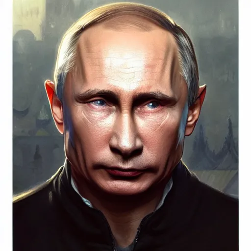 Image similar to Vladimir Putin got a pig nose, intricate, highly detailed, digital painting, artstation, concept art, smooth, sharp focus, illustration, evil, horrifying, art by artgerm and greg rutkowski and alphonse mucha