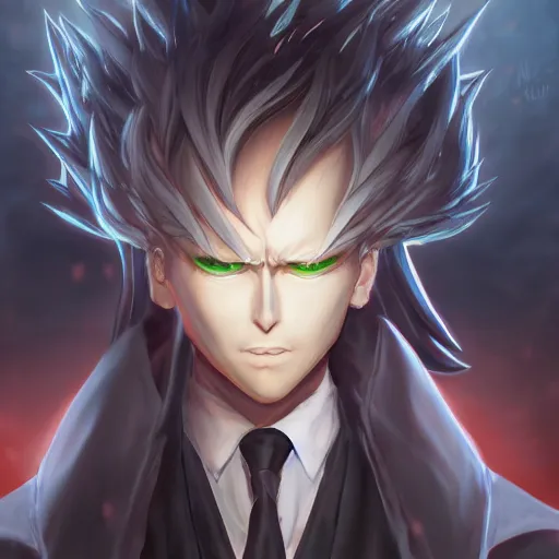 Image similar to portrait of shadow trump the president king of toxic aura mode, anime fantasy illustration by tomoyuki yamasaki, kyoto studio, madhouse, ufotable, square enix, cinematic lighting, trending on artstation