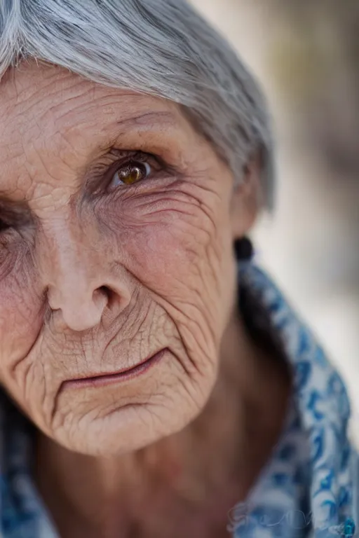 Image similar to older woman wrinkled wistful expression european sigma 1 0 5 mm f 2. 8 outdoors