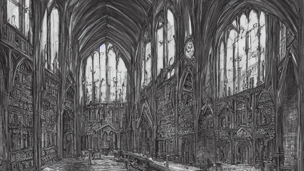 Image similar to hogwarts great hall epic illustration fantasy ancient castle mage interior,